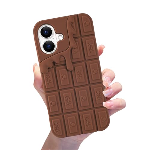 xoniery Compatible with iPhone 17 Case, Cute Kawaii 3D Chocolate, Senior Shockproof, Soft Silicone and Aesthetic Funny Cover for Women Girls