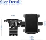 XINLIYA Mont de téléphone de voiture, ABS Support de téléphone cellulaire pour voiture, 1400 Degree Rotation Dashboard Cell Phone Holder, Support pour Clip Mobile pour 3 à 7 pouces Smartphones, Support de téléphone automatique pour tous les Smartphone
