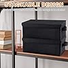 Aolawco 2 Pack CD Storage Boxes, 14"*6.2"* 5.5" CD Case with Cover, CD Case Holder 35 CDs in Full Jewel Cases, 70 CDs in Slim Cases or 180 Discs in CD Sleeves - Black #2