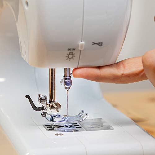 Solac SW8231 Cotton 13.2 naaimachine, 16 steken, automatische knoopsgaten, 4 standen, vrije arm, verticaal belastingssysteem, werking met en zonder pedaal, draaggreep, 2 spoelen, 2 naalden, wit - Image 4