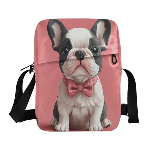 Cute French Bulldog Peach mens messenger bag crossbody Crossbody Bags For Women Small Purse For Teens Adjustable Strap for outdoor sports work