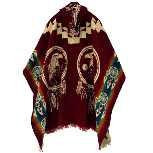 Gamboa Alpaca Wool Mexican Poncho with Hood for Men Hoodie Pancho Mens Western Hooded Serape2