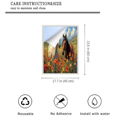 Vinilo decorativo para ventana con diseño de caballo miniatura 2