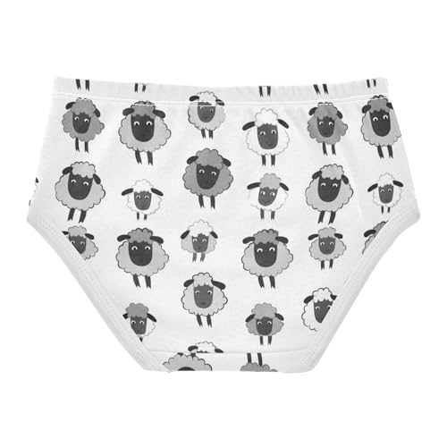 Joisal Cotton Girls Underwear Toddler Cute Black Gray Sheep White Cute Panties Girl Personalized Briefs Undies Kids 2t2