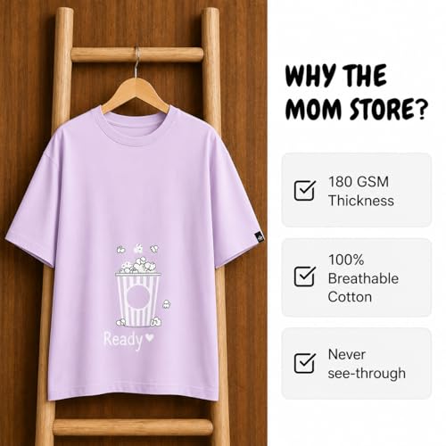 Image of The Mom Store Mom T-Shirt | Cotton | Pre and Post Pregnancy | Quirky Statements | Comfortable | Oversized