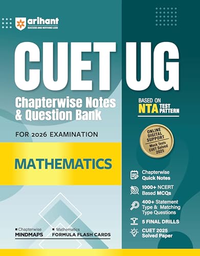 Image of Arihant CUET UG 2026 PCM + General Aptitude Combo | Physics, Chemistry, Mathematics & Section III | Chapterwise Notes & Question Bank | Based on NTA ... & Flash Cards | Free Online Digital Support