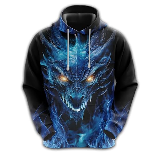 Amazon.com: HANZSPROUT Mythical Dragon Hoodie For Men Women
