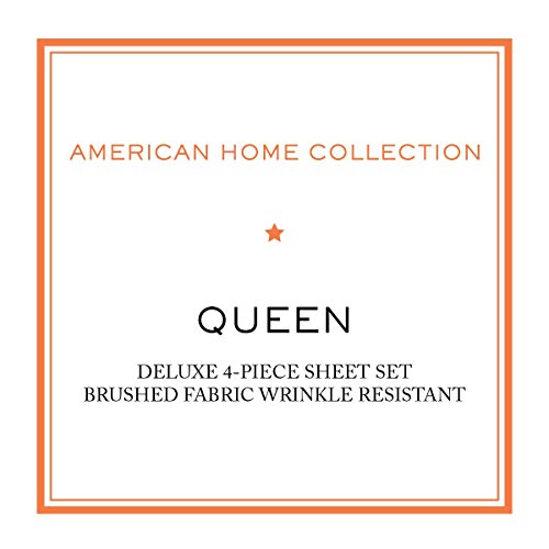 American Home Collection Deluxe 4 Piece Bed Sheets Set Deep Pocket Extra Soft Microfiber Wrinkle Free Sheets Easy Care (Queen, Tan) #TOP6
