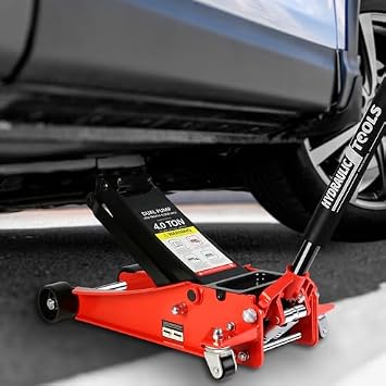 Floor Jack, 4 Ton Low Profile Floor Jack, Heavy-Duty Steel Racing Floor Jack with Dual Piston Quick Lift Pump, Floor Jack Lifting Range 4"-21"