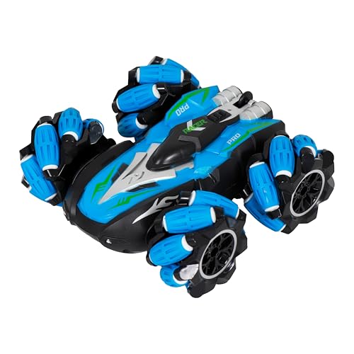 Image of PN AVAN RC Stunt Drift Car, 2.4G RC Car Independent Signal Cool Fun 360 Degree Rotation for Outdoor, High Speed 360 Degree Rotation Rechargeable Transverse Tire (Blue)