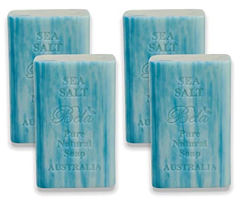Bela Bath & Beauty, Bela Pure Embossed Soap Bars, Sea Salt, With Shea Butter And Essential Oils, 6.5 Oz Each - Set Of 4 #TOP14