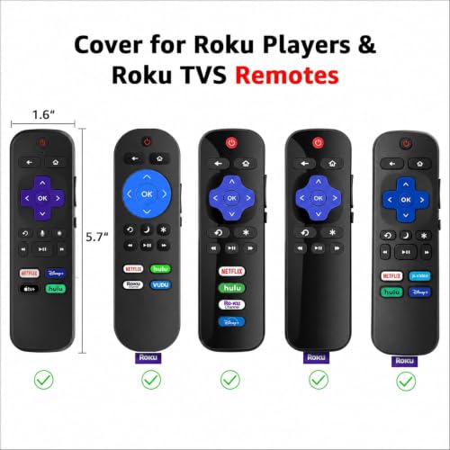 Image of Roku TV Remote Case, 2 Pack, Silicone Protective Controller, Glow in the Dark Yellow and Rose Red, Easy to Find Your Remote Anywhere