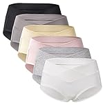 Mama Cotton Women Under the Bump Maternity Panties Breathable Knickers Ladies Pregnancy Postpartum Underwear(Color-Multicolor-A 6 Pack, Size-M)