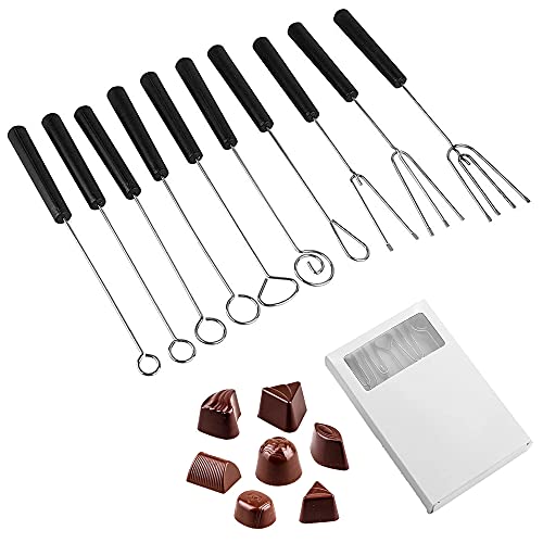Lot de 10 fourchettes à gâteau au chocolat - Couverts au chocolat - Fourchette à gâteau - Fourchette à chocolat - Accessoire de décoration - Idéal pour...