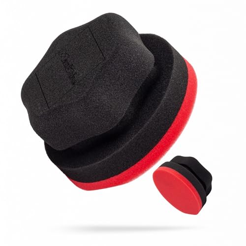 Maxshine Universal Red Hex Grip Car Wax Foam Applicator – Ultra-Soft, Ergonomic Design for Easy Application of Wax Compounds – Ideal for Auto Detailing
