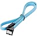 Price comparison product image POPPSTAR 1x 0.5m Sata 3 HDD SSD cable with clip plug straight to 90 degree right-angle, up to 6 Gbps, blue