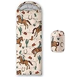 AILONEN Western Cowboy Camping Sleeping Bag for Boys Girls Adults,Lightweight & Waterproof,3 Season Warm & Cold Weather,Portable,Cacti Desert Sleeping Bag,Traveling,Camping,Hiking