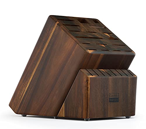 Cooks Standard 25 Slot X-Large Acacia Knife Block Holder Without Knives, Countertop Butcher Block Kitchen Knife Stand, Hold Multiple Large Blade Knives, Wider Slots For Easier Storage #TOP5
