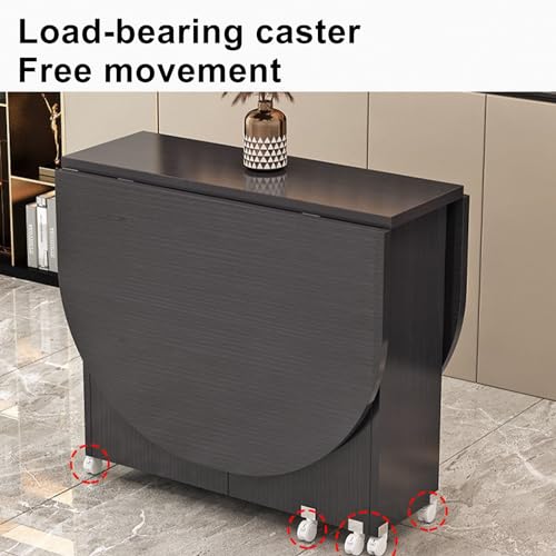 Table de cuisine extensible peu encombrante avec roulettes et rangement central - 5