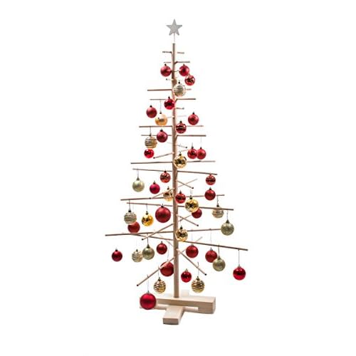 Xmas3 M Albero di Natale in Legno Naturale, 68 x 68 x 125 cm