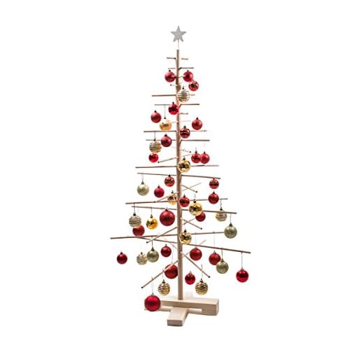 Xmas3 M Albero di Natale in Legno Naturale, 68 x 68 x 125 cm