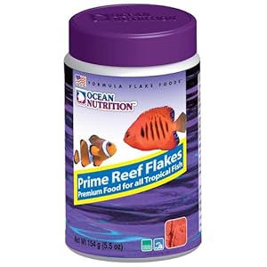 Ocean Nutrition Prime Reef Flakes Fish Food 5.5 Ounces (154 Grams) Jar | Saltwater Marine Aquarium Flake Food for Reef Aquariums | Angelfish Clownfish Damsels Gobies Crabs Shrimp Corals