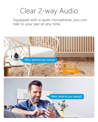 Image of VSTARCAM 3MP Pet Cameras, Security Camera Indoor, Interactive Cat /Pet Camera with Phone App, 2.4GHz with IR Night Vision, AI Motion Tracking, 2-Way Audio, 24 /7 Cloud & SD Card Storage