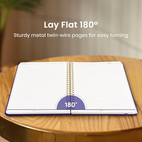 Image of Taja Lined Spiral Journal Notebook for Women & Men, 140 Pages, College Ruled Hardcover Notebook for Work & Note Taking, Journals for Writing, A5(5.7 inch x 7.9 inch) - Deep Blue