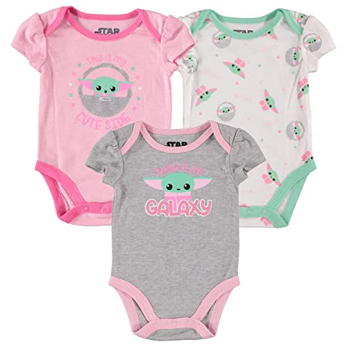 Image of STAR WARS Baby Girls Bodysuits 5-Pack - Baby Girls' Bodysuits 5-Pack with Princess Leia, R2-D2, Yoda Baby Clothes