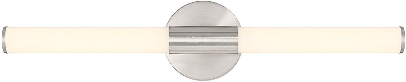 Savoy Lighting Assets 8-9999-24-SN Connor Mini Tube Bathroom Vanity Wall Light, Integrated LED 24 Watt, 5" H x 24" W, Satin Nickel