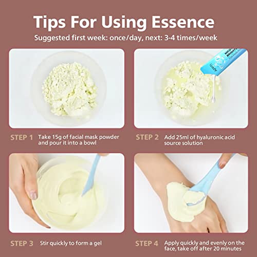 Appti Peel Off Jelly Mask Powder,Moisturizing Facial Mask With Hyaluronic Acid,Home Diy Spa Skincare Face Mask (Blueberry/Grape/Pistachio/Lemon/Coffee/Matcha) #TOP4