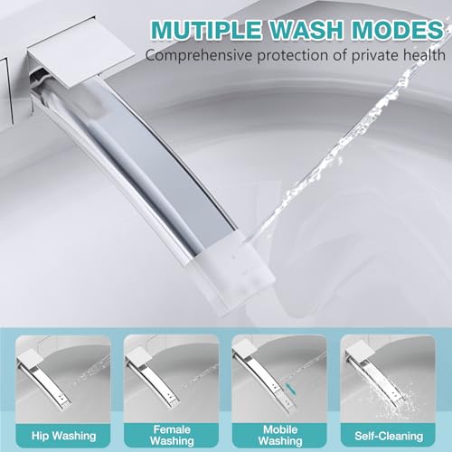 Smart Toilet with Powerful Flush, 1000 Gram MaP Flush Score, Foot Sensor Operation Walk Away Auto Flush and Close, ADA Comfort Chair Height, LED Display