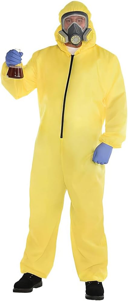 Party City mens Yellow Hazmat Suit Set for Adults - Perfect for Halloween, Themed Events & More Men's Hazmat Costume Standard Size - 1 Pc (pack of 1)