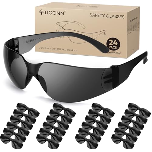 TICONN 24PK Clear Safety Glasses for Men & Women, ANSI Z87.1 Safety Goggles