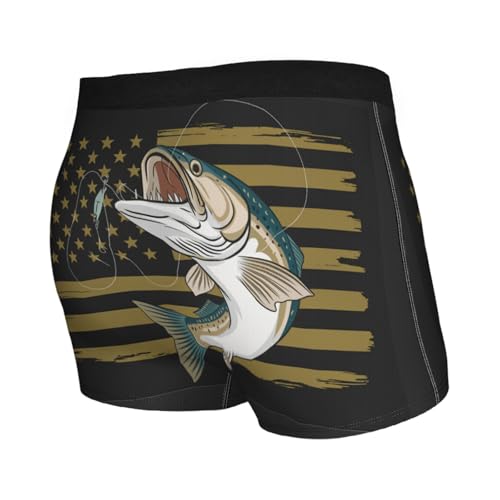 Fishing US American Flag Bass Fish Fisherman Boxer Brief for Men Boys, Ultra Soft, Breathable Underwear2