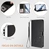 Funda compatible con itel S25 Ultra 4G, con cordón, soporte tipo flip, ranura para tarjetas, billetera y cierre magnético - Negro 4