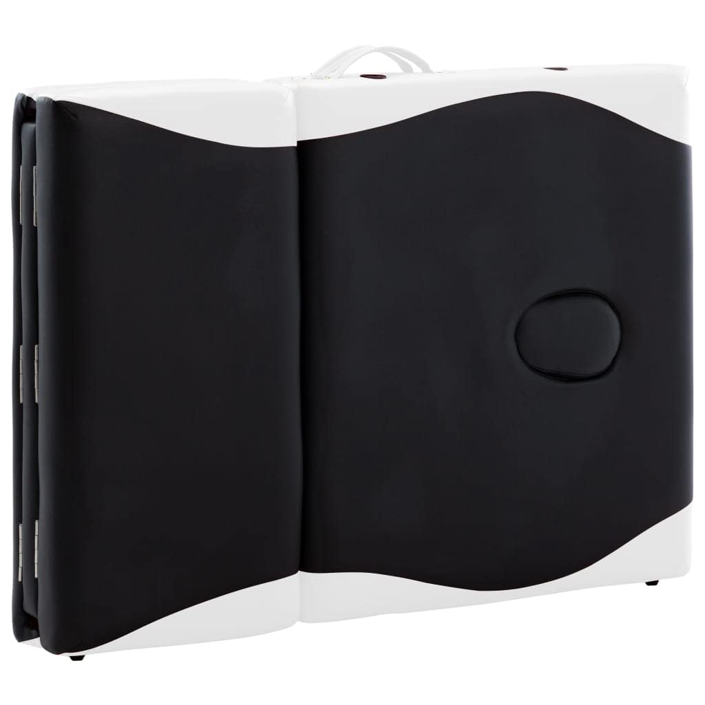 Generisch Massageliege Klappbar 4-Zonen mit Holzgestell Schwarz und Weiß,Gesundheit & Schönheit,Körperpflege,Massage & Entspannung,Massagetische,24.75KG,110220