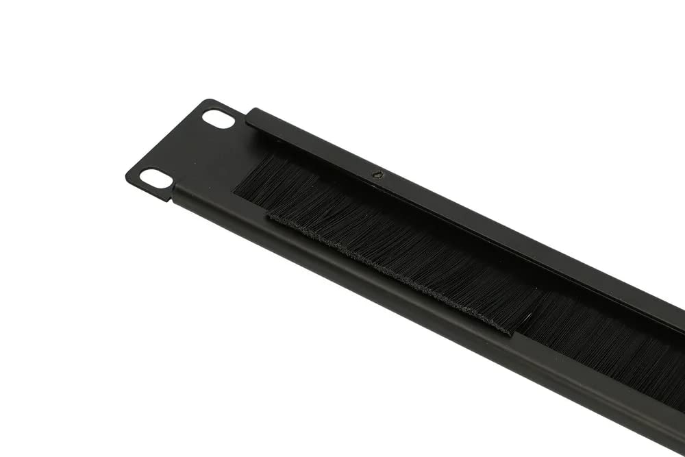 Extralink Organisation de câbles 1U Montage Horizontal avec Passoire à Brosse Noire