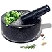 Theo&Cleo Groß Mörser mit Stößel Granit - Natürlicher Mortar und Pestle Sets - Zum Mahlen von Gewürzen, Knoblauch, Kaffeebohnen und anderen Gewürzen - Schwarz