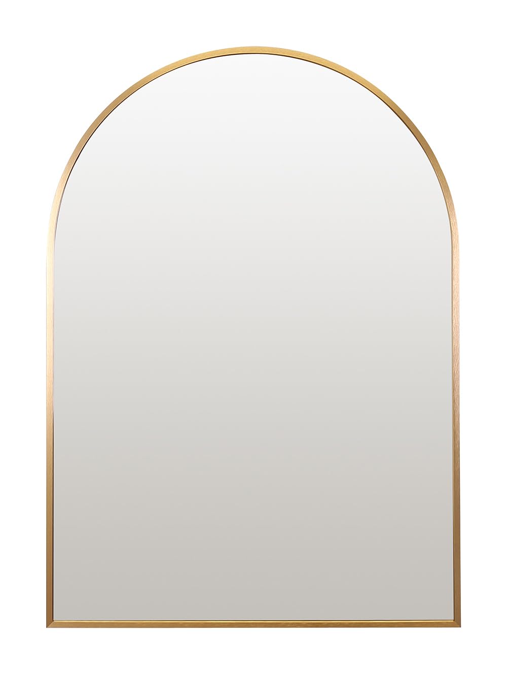 Select Mirrors Oslo Wall Mirror - Modern Style Aluminium Bathroom Mirror - Arch Living Room Decor - 4mm HD Glass Mirror - Bathroom Wall Decor with Aluminium Frame - 60x80cm - Gold