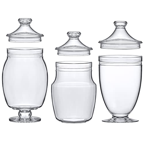 Amazing Abby AA-0350 Keep - Acrylic Apothecary Jars (3-Piece Set), Plastic Jars With Lids, Bathroom Canisters thumb #5