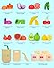 LilKisThk Wooden Play Food Set Color Sorting Toys, Pretend Food for Kitchen Accessories, Toddler Fruit Veggies Cutting Toy, Grocery Store Pretend for Kids