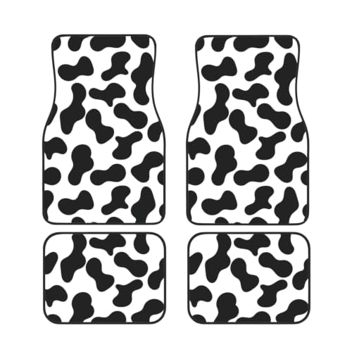 Alfombrillas coche estampado vaca alfombrillas antideslizantes neopreno juego 4 piezas