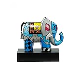 Porzellanfigur Great India 2, mit Holzsockel, nach einem Motiv von Romero Britto