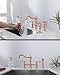 Avola Solid Brass Copper Bridge Kitchen Faucet with Pull Down Sprayer,2 Handles 4 Holes Antique Classic Bridge Kitchen Faucets with Side Sprayer,Copper Farmhouse Kitchen Faucet