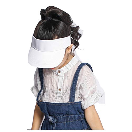 Image of INOGIH Kids Ponytail-Sun-Visor-Hats Adjustable Cotton Sports Ball-Cap for Girls
