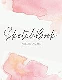 SketchBook Rosa Pastellfarben: blanko, A4, 60 Blatt (120 Seiten) | Zeichenblock für Künstler Profi, Anfänger, Erwachsene und Jugendliche zum Zeichnen, Schreiben, Malen, Kritzeln oder Skizzieren