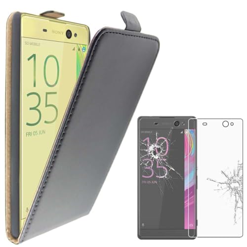 ebestStar - Coque Compatible avec Sony Xperia XA Ultra, XA Ultra Dual Etui Housse PU Cuir Rabat Ultra Fin (Ultra Slim Case), Noir + Film écran Verre Trempé...