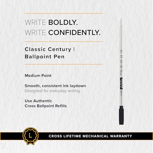 Image of Cross Classic Century Slate Gray Diamond Ballpoint Pen, Black Ink | Refillable Ballpoint Pen for Effortless Writing, Durable Construction, Premier Distinctive Look, Gift-Ready, Medium Point