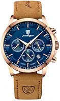 Relógio Masculino "Master Elite" – Luxo e Sofisticação com Pulseira de Couro Legítimo, Aço Inoxidável 316L, Visor Cristal Hardlex, Cronômetro, Calendário e Resistência à Água 3ATM – Design Premium